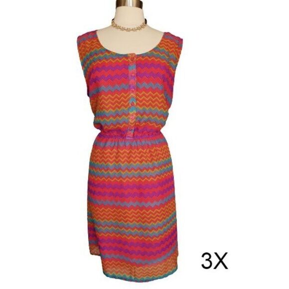 Women's Sleeveless Dress 3X Pink Dress Festive Beach Summer - Picture 1 of 8